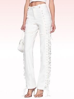 Nwt I AM GIA White Lace up Holly Pants (Sz S)
